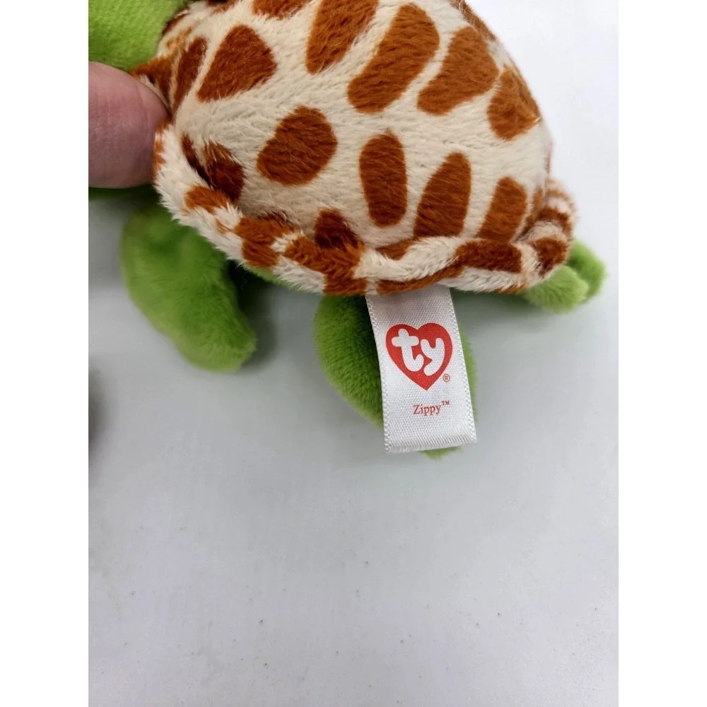 LOT Russ Splash Pin/ Ty Beanie Boos ZIPPY the Green Turtle (6 Inch) Plush